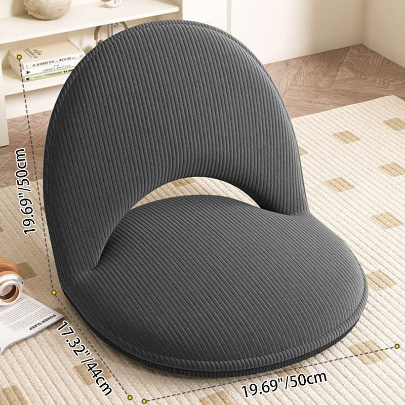 Modern Minimalist Oval Foldable Lambswool Corduroy Carbon Steel Accent Chair Backrest Armless For Living Room