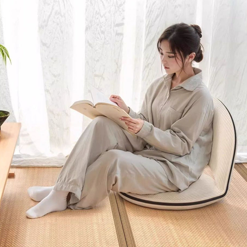 Modern Minimalist Oval Foldable Lambswool Corduroy Carbon Steel Accent Chair Backrest Armless For Living Room