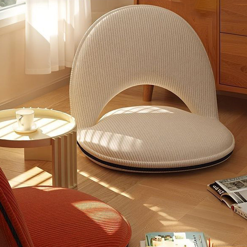 Modern Minimalist Oval Foldable Lambswool Corduroy Carbon Steel Accent Chair Backrest Armless For Living Room