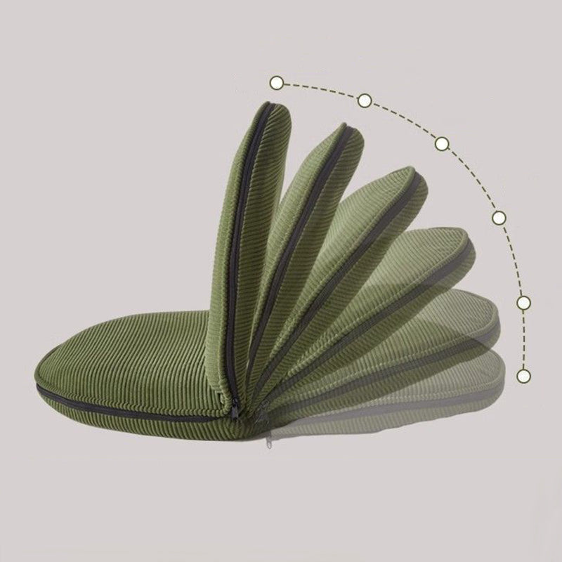 Modern Minimalist Oval Foldable Lambswool Corduroy Carbon Steel Accent Chair Backrest Armless For Living Room