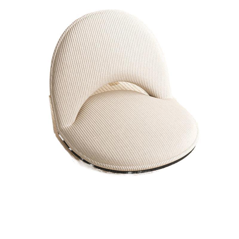 Modern Minimalist Oval Foldable Lambswool Corduroy Carbon Steel Accent Chair Backrest Armless For Living Room