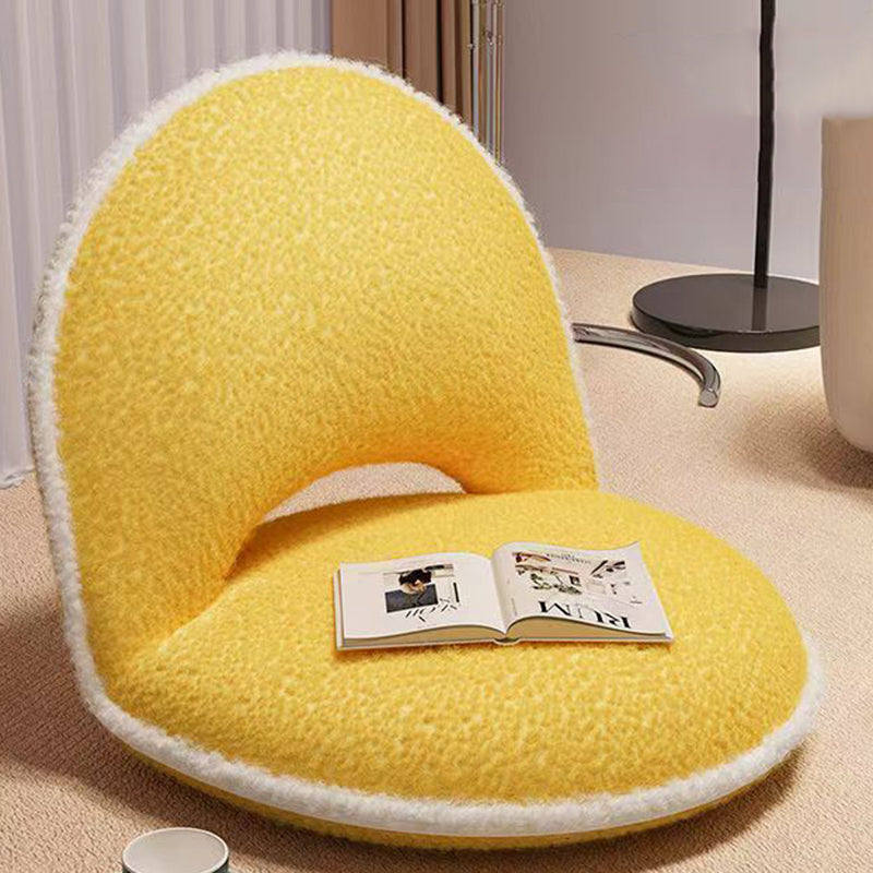 Modern Minimalist Oval Foldable Lambswool Corduroy Carbon Steel Accent Chair Backrest Armless For Living Room