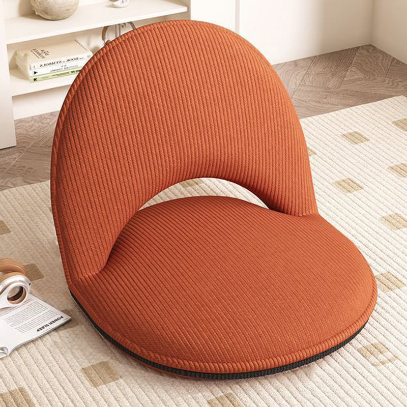 Modern Minimalist Oval Foldable Lambswool Corduroy Carbon Steel Accent Chair Backrest Armless For Living Room