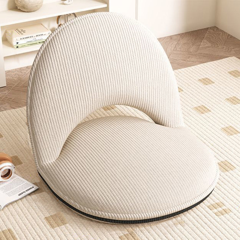 Modern Minimalist Oval Foldable Lambswool Corduroy Carbon Steel Accent Chair Backrest Armless For Living Room