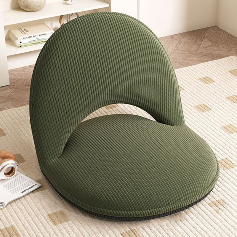 Modern Minimalist Oval Foldable Lambswool Corduroy Carbon Steel Accent Chair Backrest Armless For Living Room