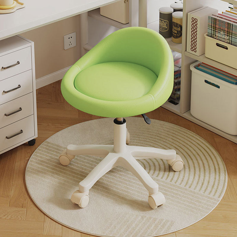 Contemporary Scandinavian Round Microfiber Leather PP Movable Height-Adjustable Vanity Stool For Bedroom