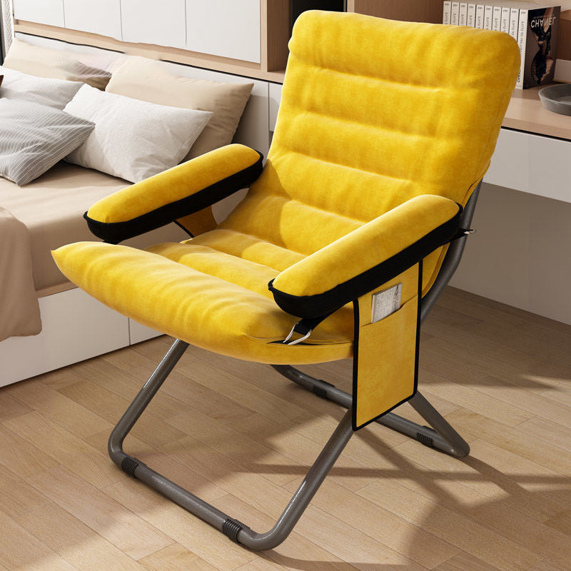 Modern Velvet Metal Rectangular Semi-Curved Foldable Recliner