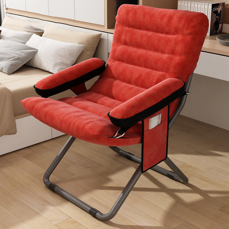 Modern Velvet Metal Rectangular Semi-Curved Foldable Recliner