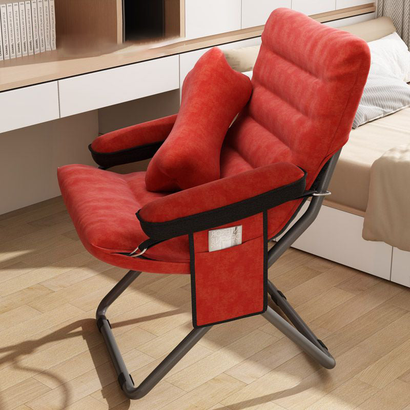 Modern Velvet Metal Rectangular Semi-Curved Foldable Recliner