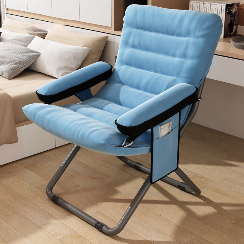 Modern Velvet Metal Rectangular Semi-Curved Foldable Recliner