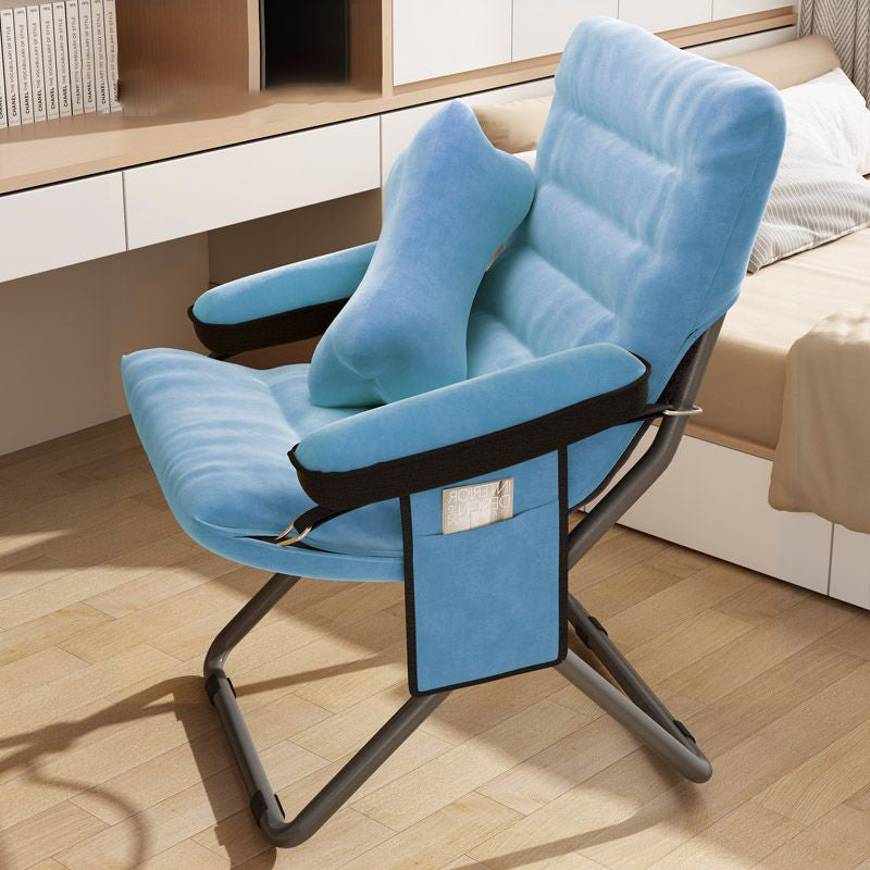 Modern Velvet Metal Rectangular Semi-Curved Foldable Recliner