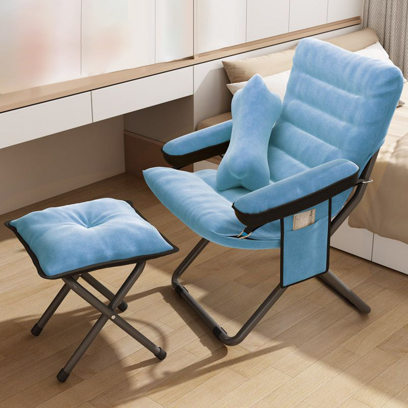 Modern Velvet Metal Rectangular Semi-Curved Foldable Recliner