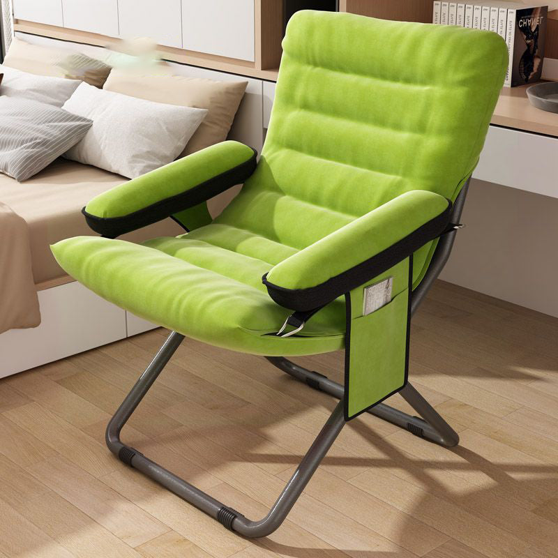 Modern Velvet Metal Rectangular Semi-Curved Foldable Recliner