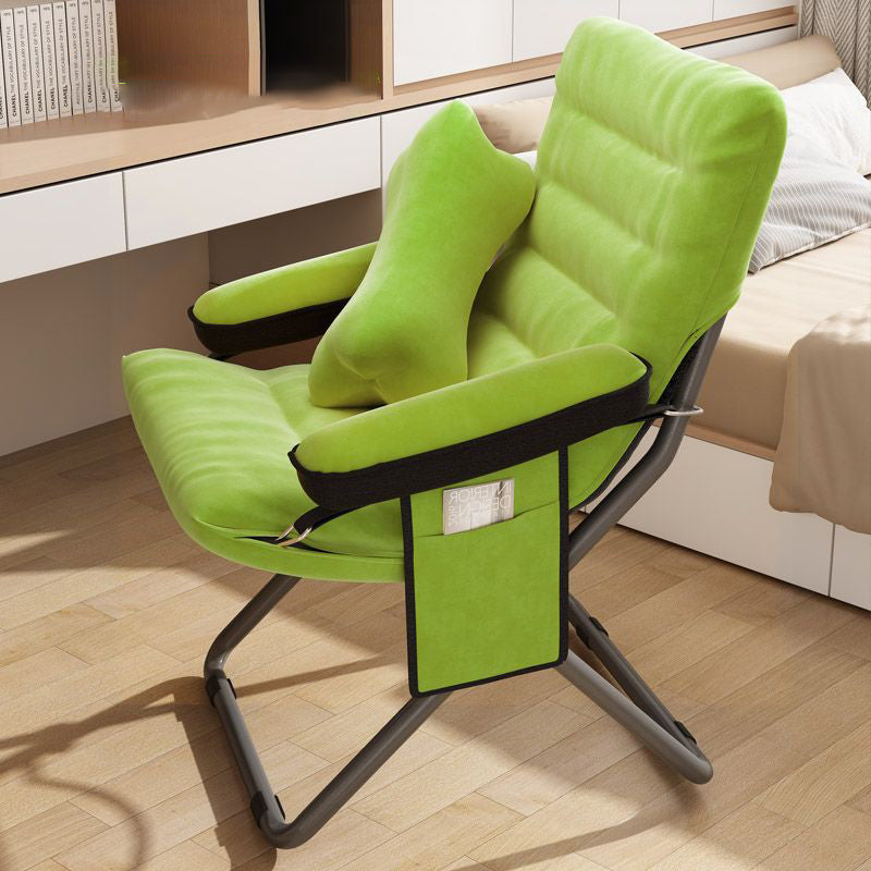 Modern Velvet Metal Rectangular Semi-Curved Foldable Recliner
