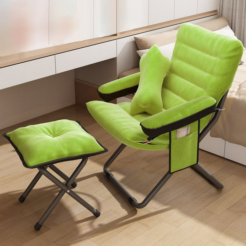Modern Velvet Metal Rectangular Semi-Curved Foldable Recliner