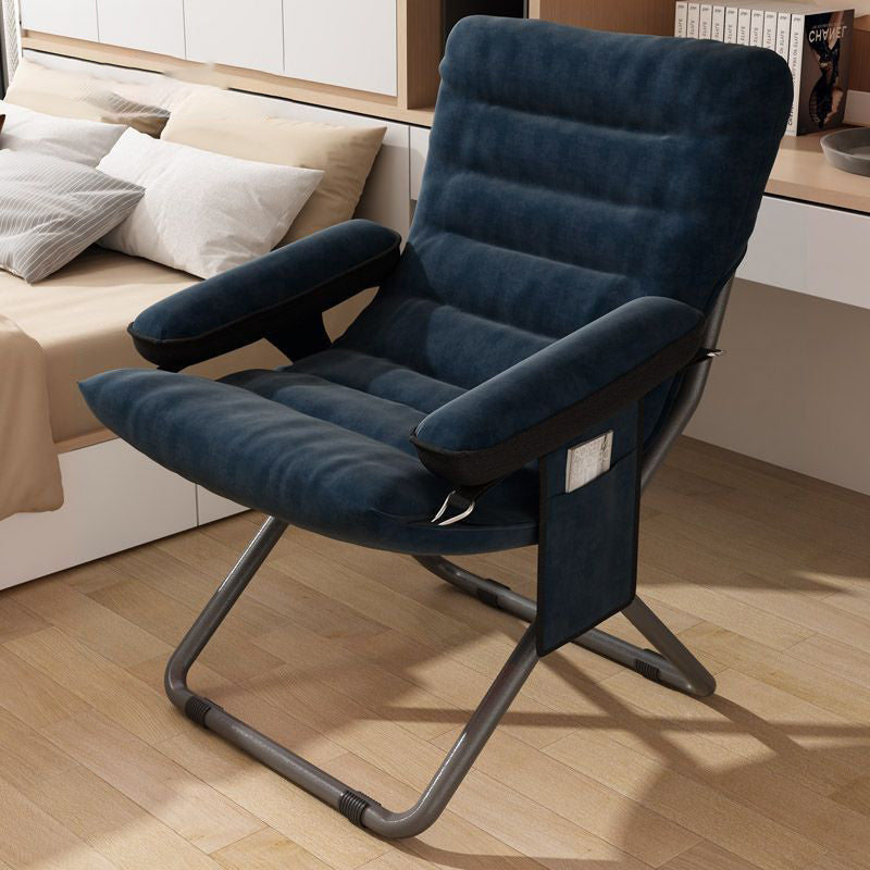 Modern Velvet Metal Rectangular Semi-Curved Foldable Recliner
