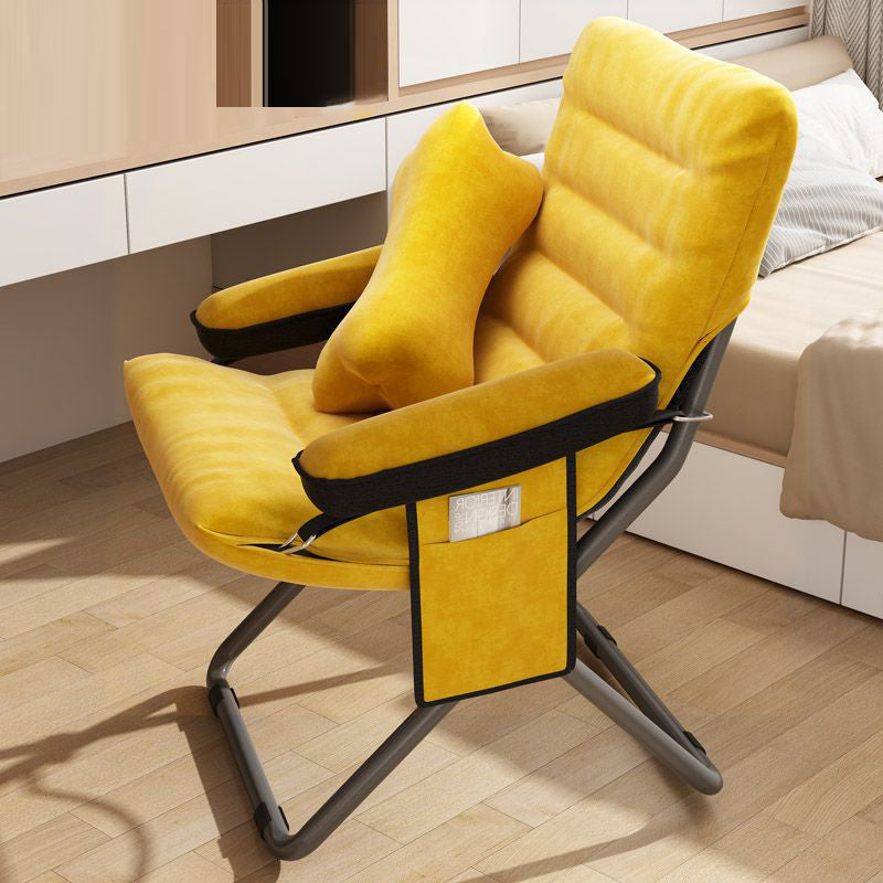 Modern Velvet Metal Rectangular Semi-Curved Foldable Recliner