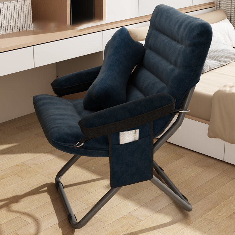 Modern Velvet Metal Rectangular Semi-Curved Foldable Recliner