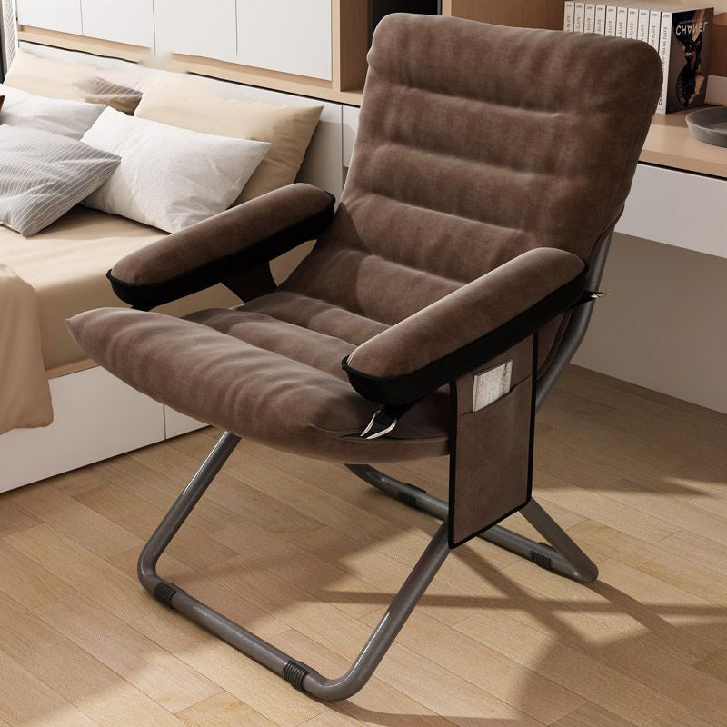 Modern Velvet Metal Rectangular Semi-Curved Foldable Recliner