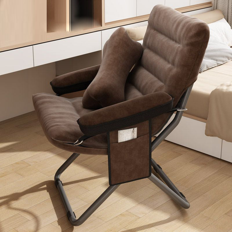 Modern Velvet Metal Rectangular Semi-Curved Foldable Recliner