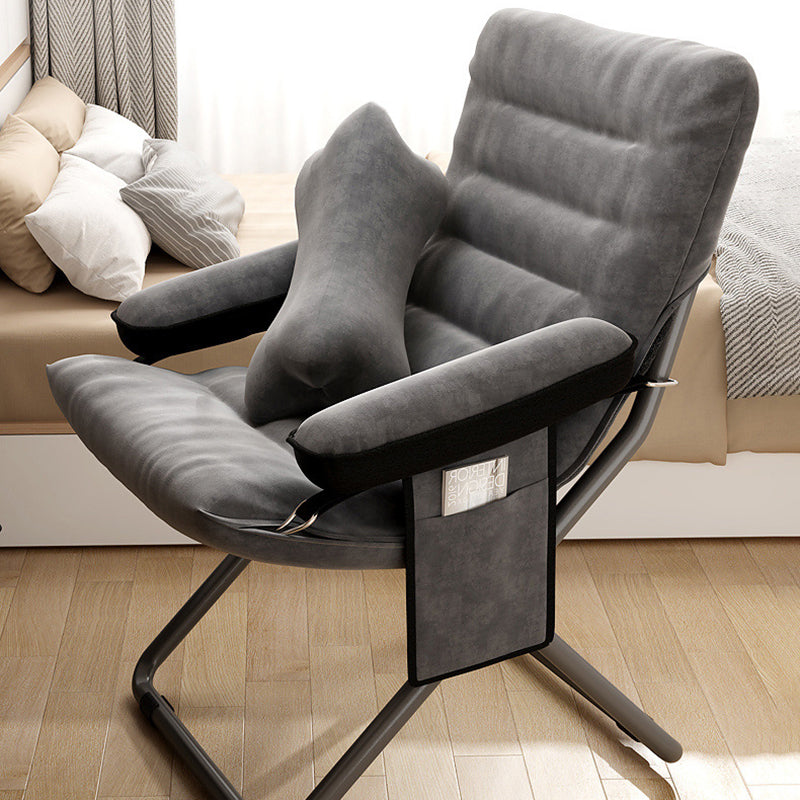 Modern Velvet Metal Rectangular Semi-Curved Foldable Recliner