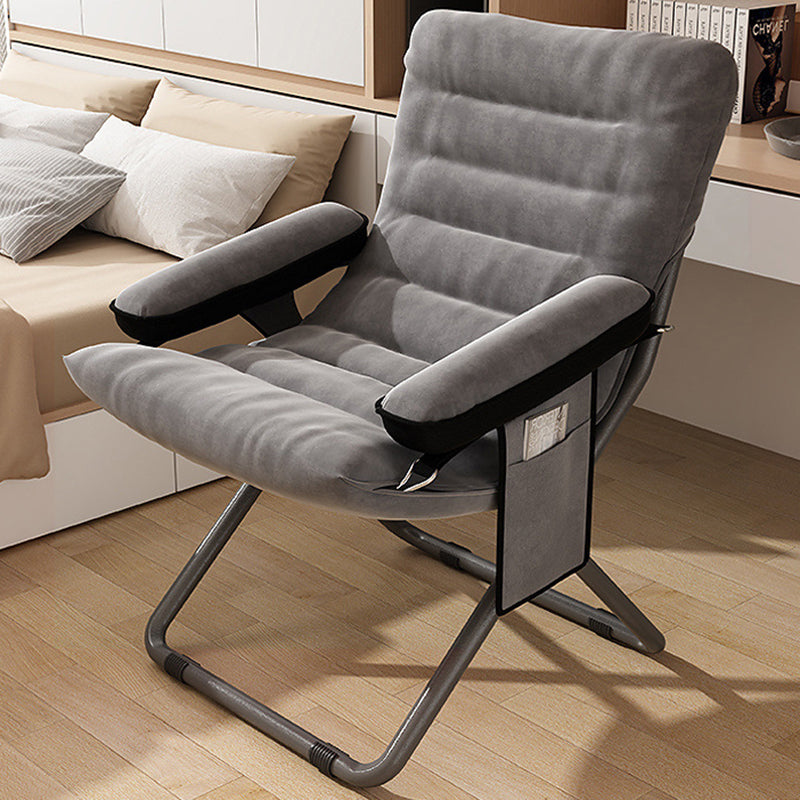 Modern Velvet Metal Rectangular Semi-Curved Foldable Recliner