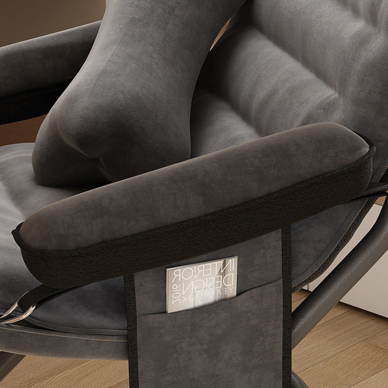 Modern Velvet Metal Rectangular Semi-Curved Foldable Recliner