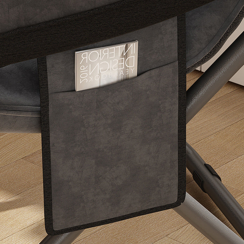 Modern Velvet Metal Rectangular Semi-Curved Foldable Recliner