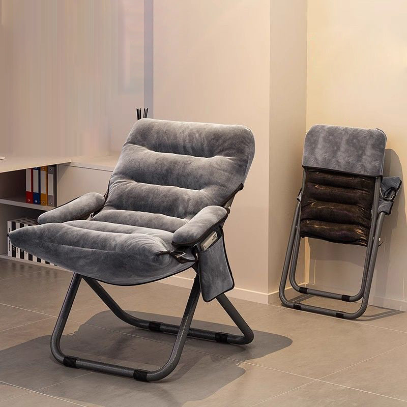 Modern Velvet Metal Rectangular Semi-Curved Foldable Recliner