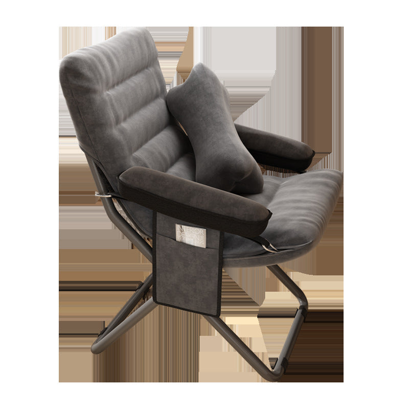 Modern Velvet Metal Rectangular Semi-Curved Foldable Recliner