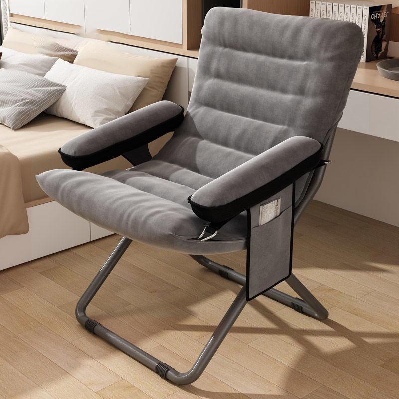 Modern Velvet Metal Rectangular Semi-Curved Foldable Recliner