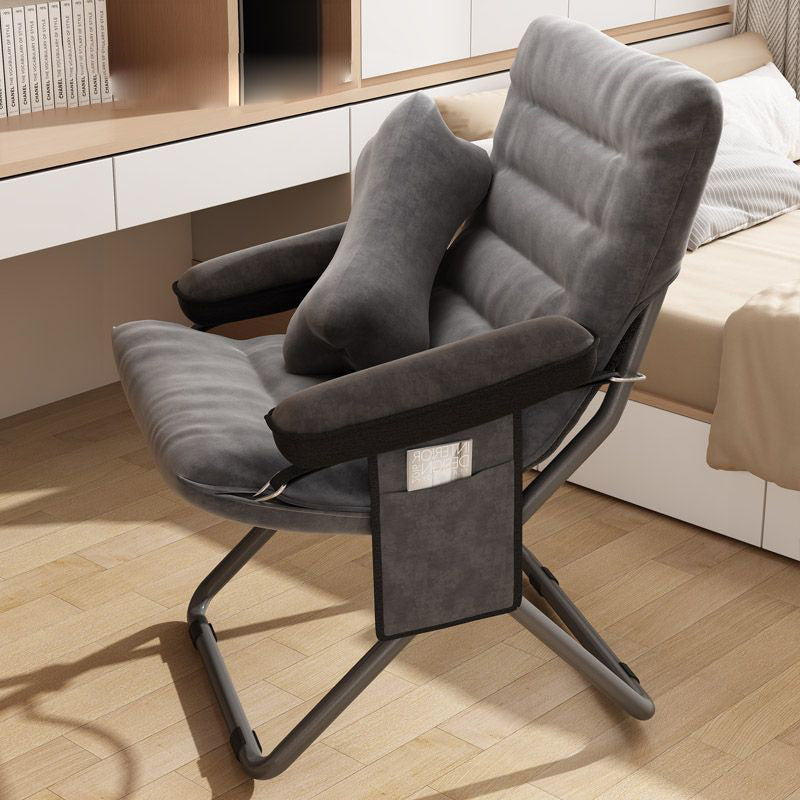 Modern Velvet Metal Rectangular Semi-Curved Foldable Recliner