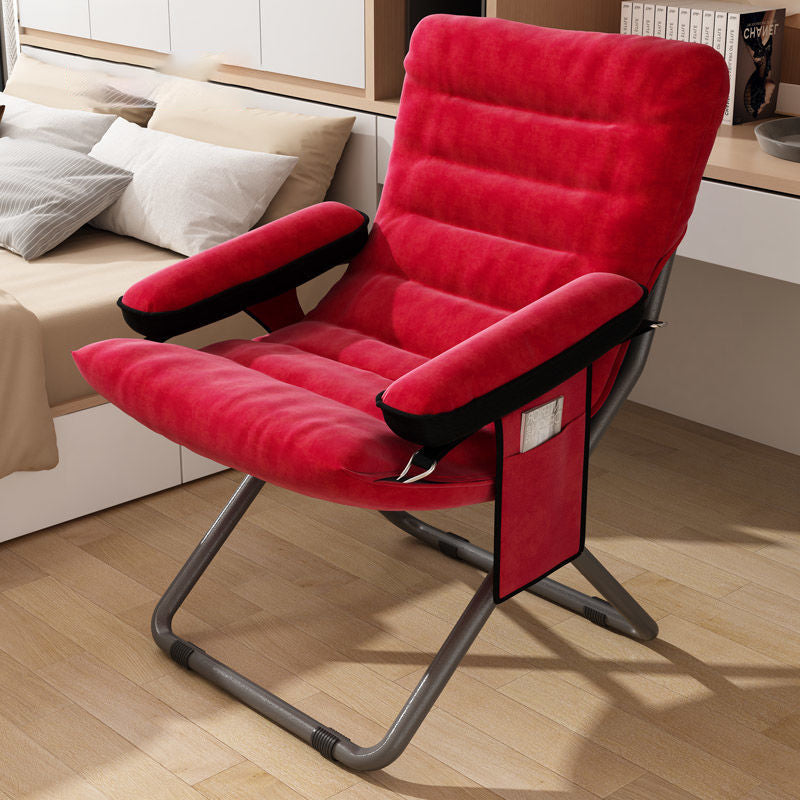 Modern Velvet Metal Rectangular Semi-Curved Foldable Recliner