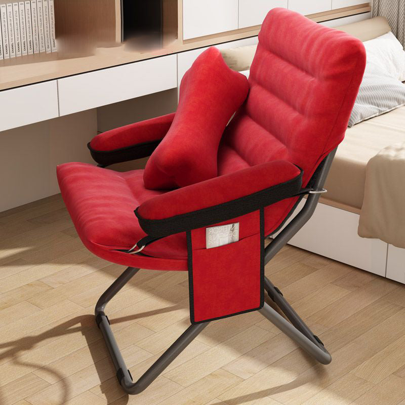 Modern Velvet Metal Rectangular Semi-Curved Foldable Recliner