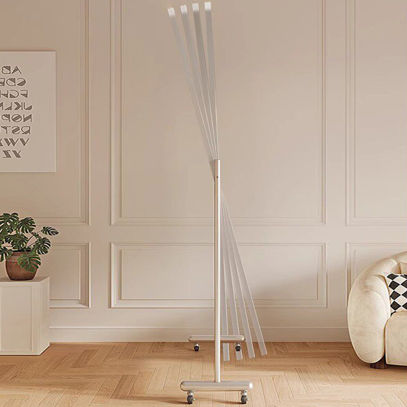 Modern Minimalist Rectangular Stainless Steel Glass Mobile Full-Length Floor Mirror For Living Room