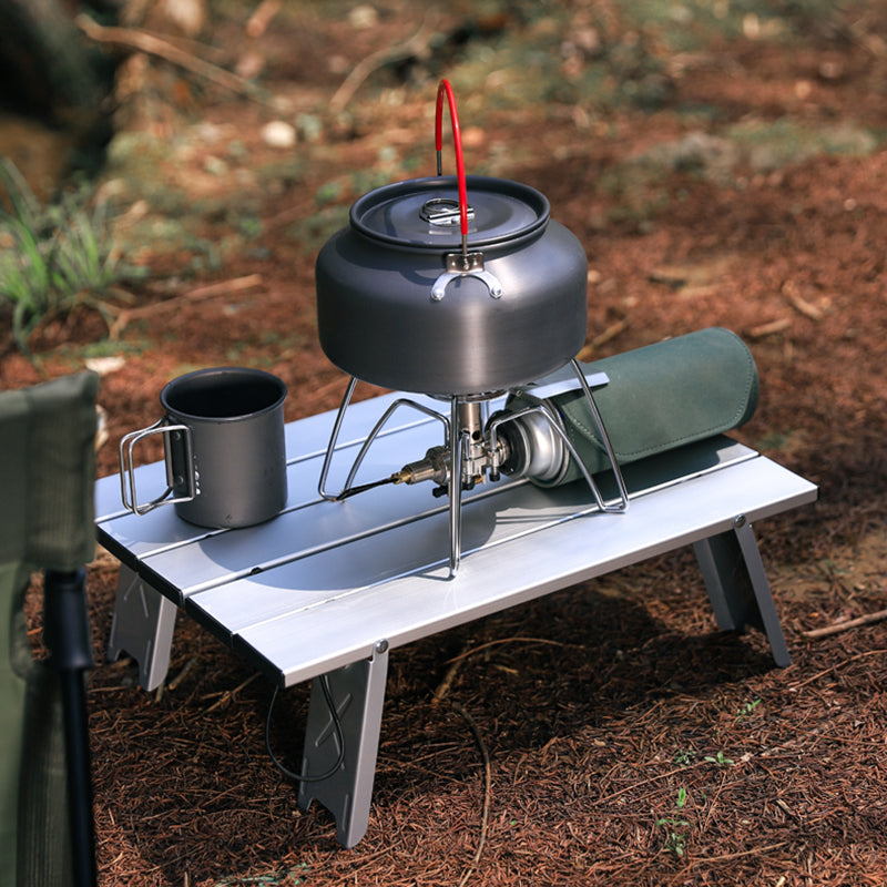 Modern Minimalist Rectangular Aluminum Alloy Outdoor Folding Camping Coffee Table 1-Tier For Garden