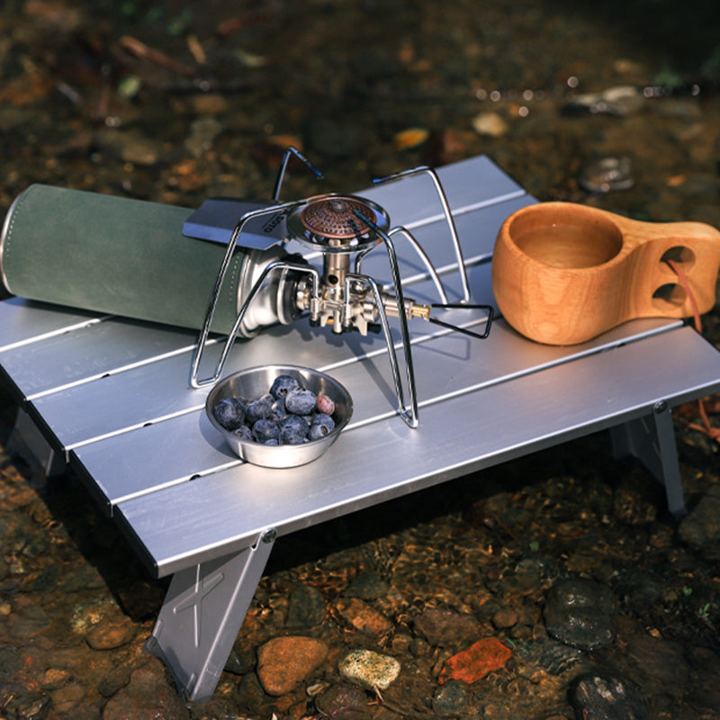 Modern Minimalist Rectangular Aluminum Alloy Outdoor Folding Camping Coffee Table 1-Tier For Garden