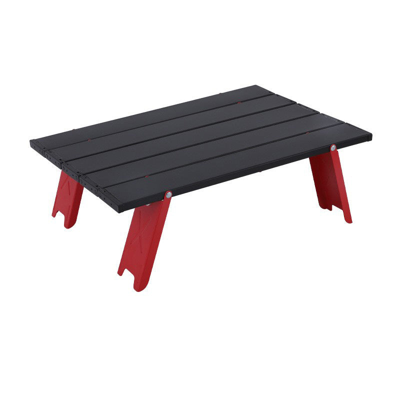 Modern Minimalist Rectangular Aluminum Alloy Outdoor Folding Camping Coffee Table 1-Tier For Garden