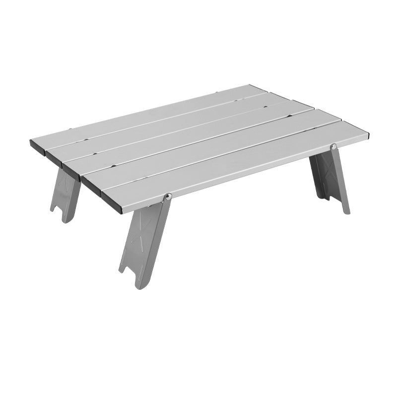 Modern Minimalist Rectangular Aluminum Alloy Outdoor Folding Camping Coffee Table 1-Tier For Garden