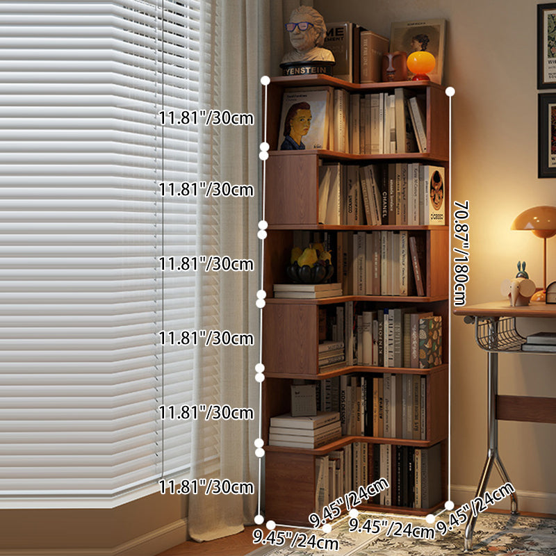 Rubberwood Eco-Friendly Board Corner Bookshelf 5/6-Tier