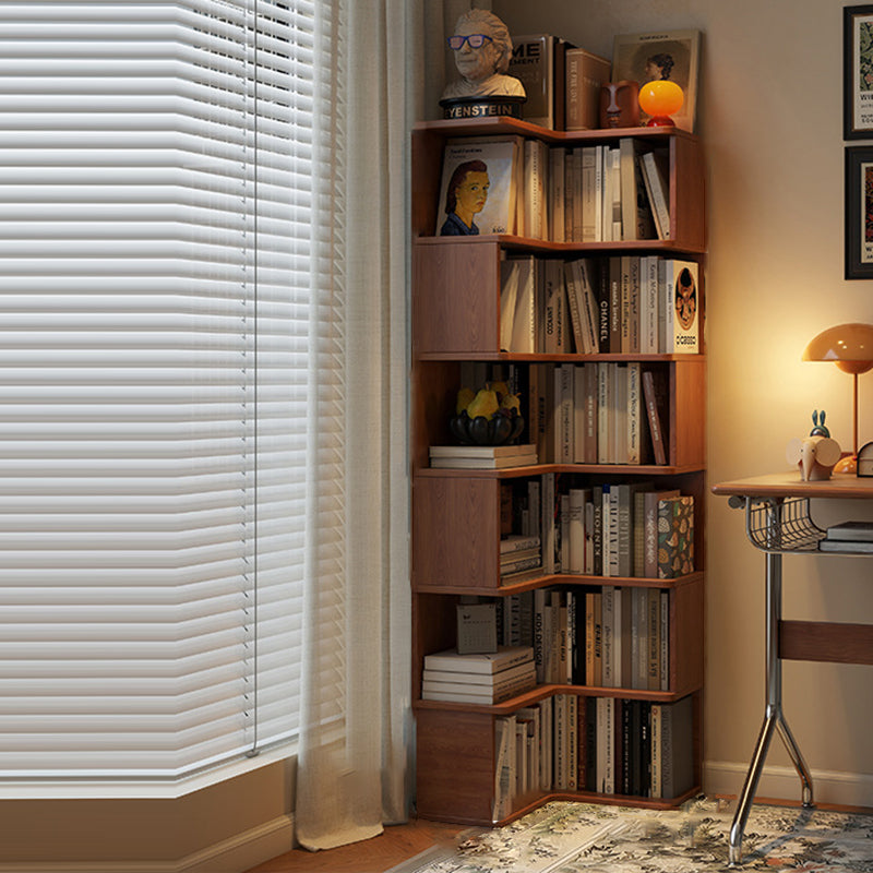 Rubberwood Eco-Friendly Board Corner Bookshelf 5/6-Tier