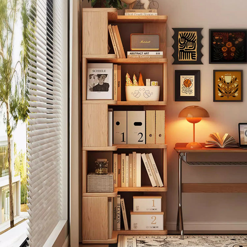 Rubberwood Eco-Friendly Board Corner Bookshelf 5/6-Tier