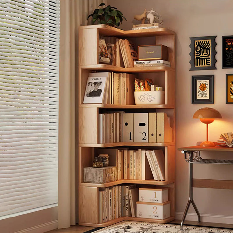 Rubberwood Eco-Friendly Board Corner Bookshelf 5/6-Tier