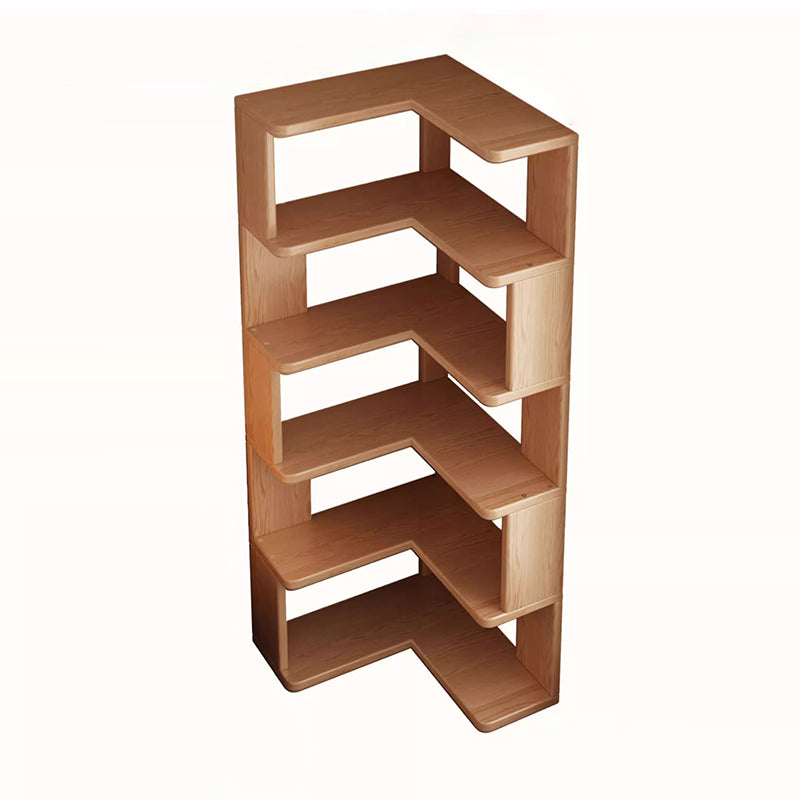 Rubberwood Eco-Friendly Board Corner Bookshelf 5/6-Tier