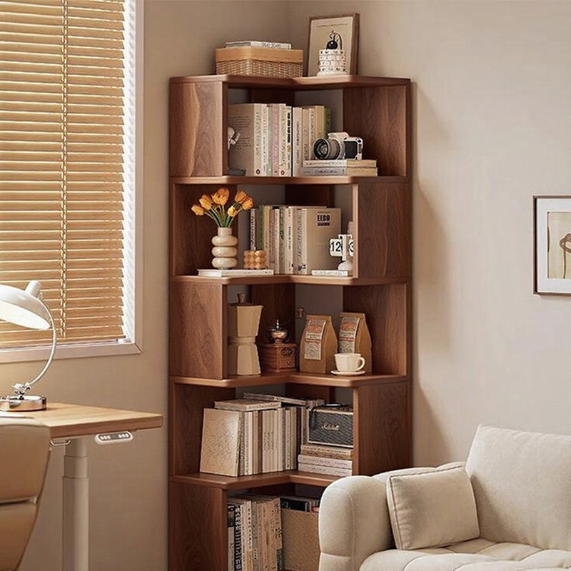 Rubberwood Eco-Friendly Board Corner Bookshelf 5/6-Tier