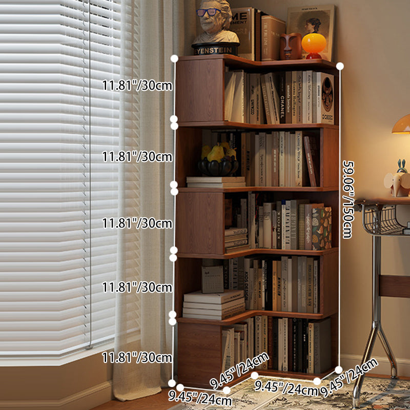 Rubberwood Eco-Friendly Board Corner Bookshelf 5/6-Tier
