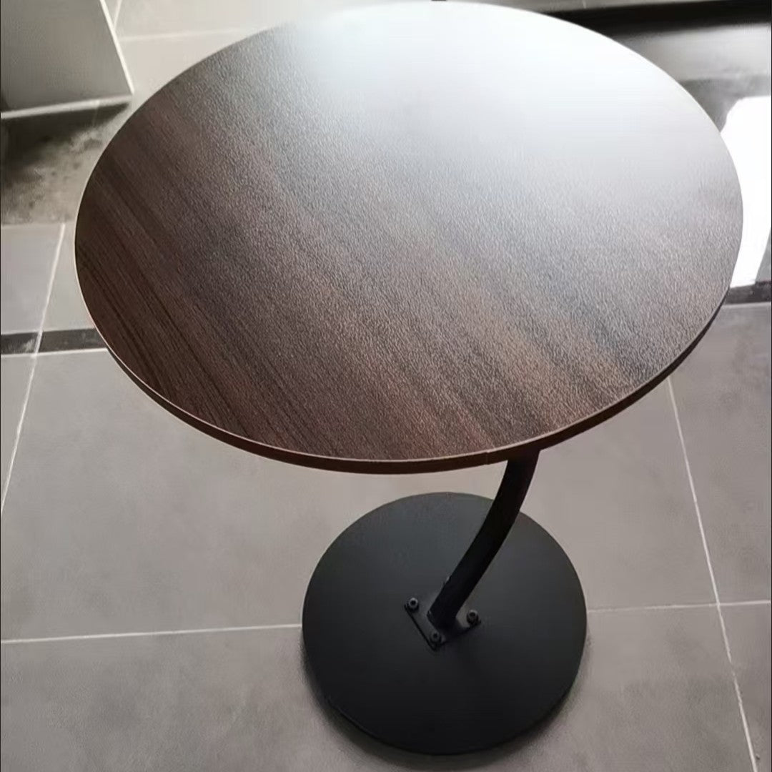 Modern Minimalist Round Medium-Density Fiberboard Iron Side Table 1/2-Tier For Living Room