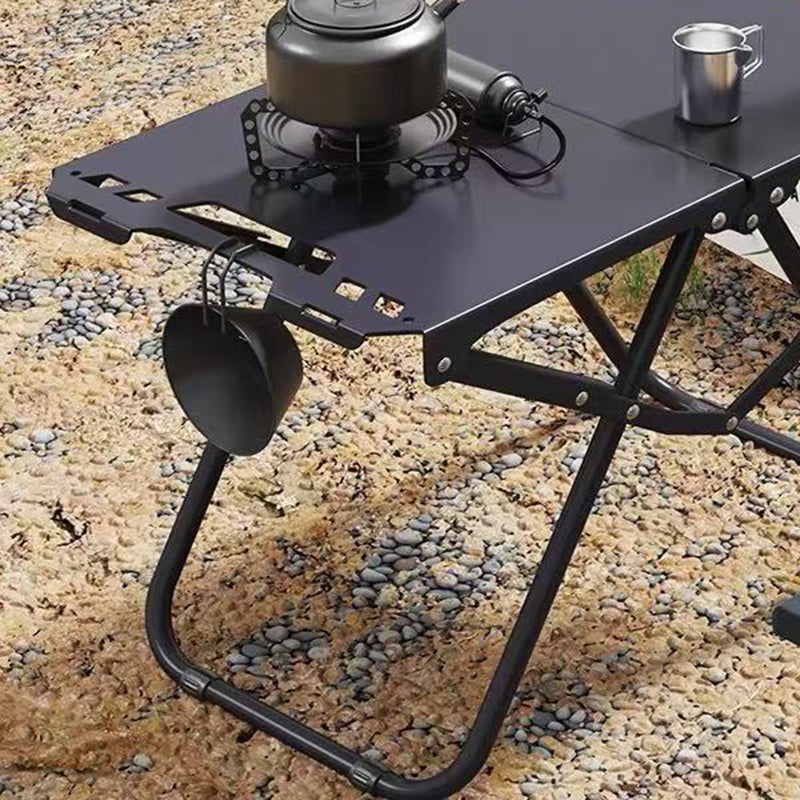 Modern Minimalist Rectangular Carbon Steel Foldable Folding Table For Outdoor