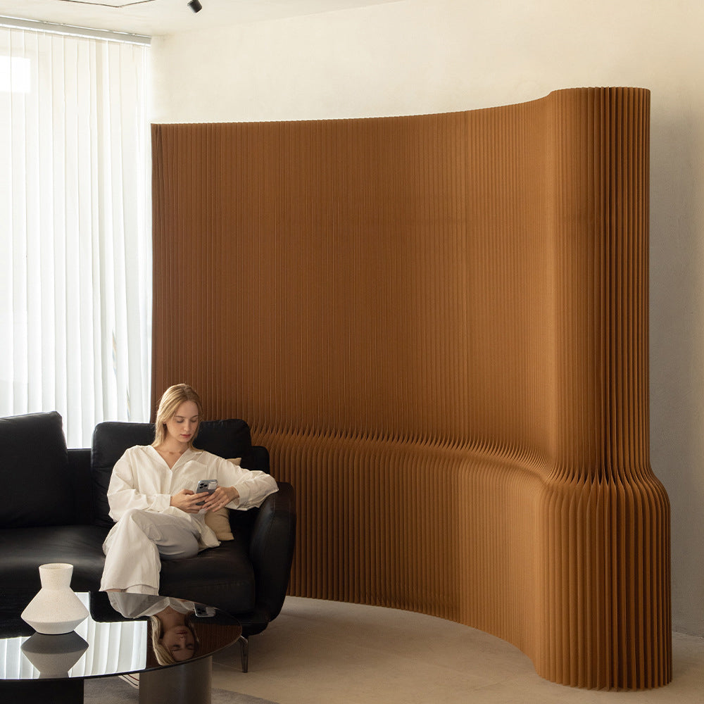 Modern Art Deco Rectangular Kraft Paper Acrylic Extendable Room Divider For Living Room