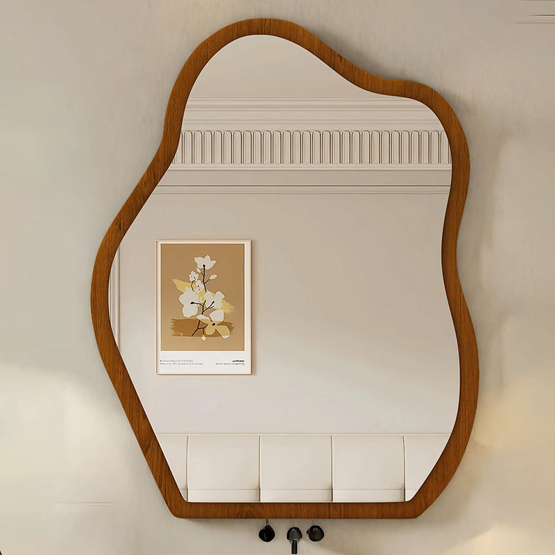 Traditional Vintage Wavy Float Glass Medium-Density Fiberboard Wall Mirror For Bedroom & Living Room
